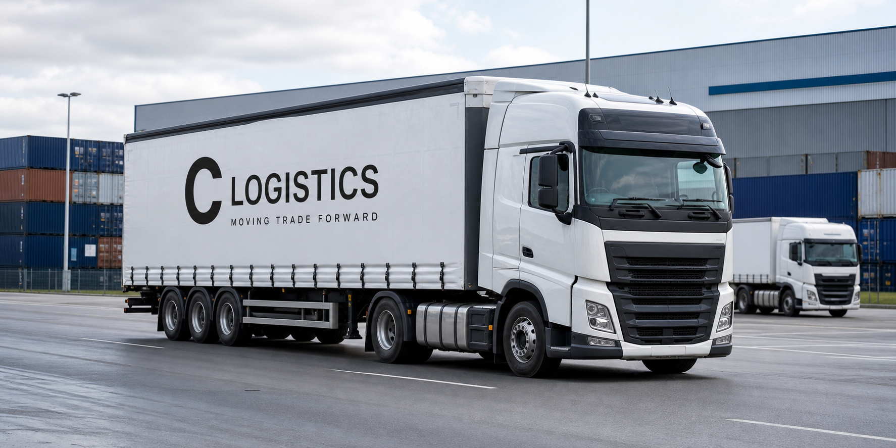 C Logistics branded road freight truck at a distribution terminal